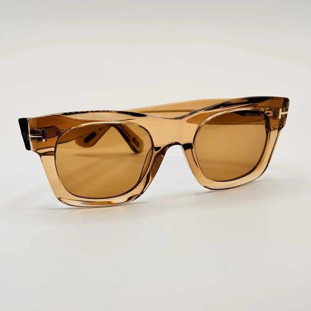 Tom Ford EMMA TF1314 45E Sunglasses Women Shiny Light Brown Frame Brown Lens NEW